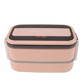 Double Layer Bento Box 316 Stainless Steel Compartment Portable Lunch Box with Cutlery for Work School Office 1400ml Pink