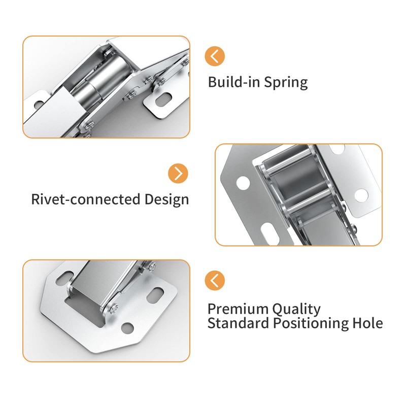 Chibery 4 Pack 90 Degree Surface Mount Spring Hinges, Easy