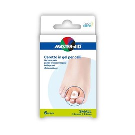 Footcare Cerotti Gel per Calli - 2 dischetti adesivi per calli alle dita - Schiuma di poliuretano a doppio strato, proteggono da sfregamento, evitano l’attrito con calze e scarpe - Taglia Small