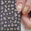 Fall Maple Leaves Nail Art Stickers for Thanksgiving, Gold Maple