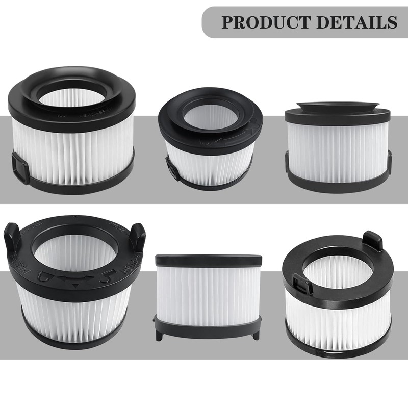 6 Pack VortexIQ 40 Replacement HEPA Filter for LEVOIT Vacuum