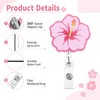 2PCS Flower Badge Reel Retractable ID Name Card Holder Floral