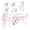 decalmile Cherry Blossom Branch Wall Stickers Pink Flower Birds Wall