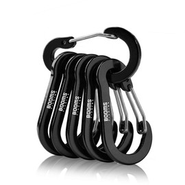 Booms Fishing CC1 New Aluminum Alloy Carabiner, Ultra Light, Lock Carabiner, 6 Pcs