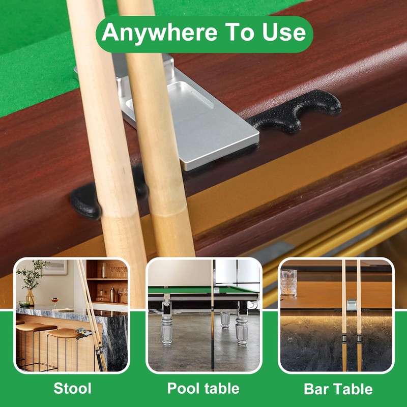 GAMESUN Portable Weighted Pool Cue Holder, chalk holder, billiard cue