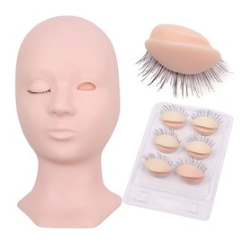 ericotry 3 Pairs Replacement Eyelids with Eyelash Removable Realistic Eyelids for Eyelash Mannequin Head Eyelash Training Practice Makeup Extension
