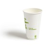 Perk Compostable Paper Hot Cup, 16 Oz., White/Green (PK56221)