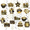 Retirement Party Decorations, Black Gold Happy Retirement Decorations, Retirement Foil