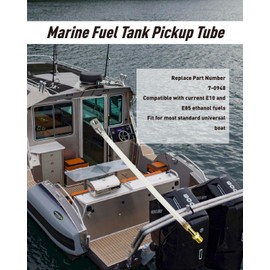 Universal 12" Marine Fuel Tank Pickup Tube with Strainer-Polyethylene Fuel Pickup Tube with Brass Barb Connector,Fit for Most Standard Universal Boat,Replace 7-0948
