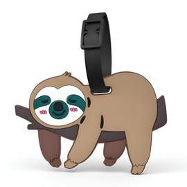 ANINIUCN Sloth-Shaped Silicone Luggage Tag – Durable ID Label for Suitcases, Backpacks & Travel Bags – Fun Travel Accessory for Teens & Adults