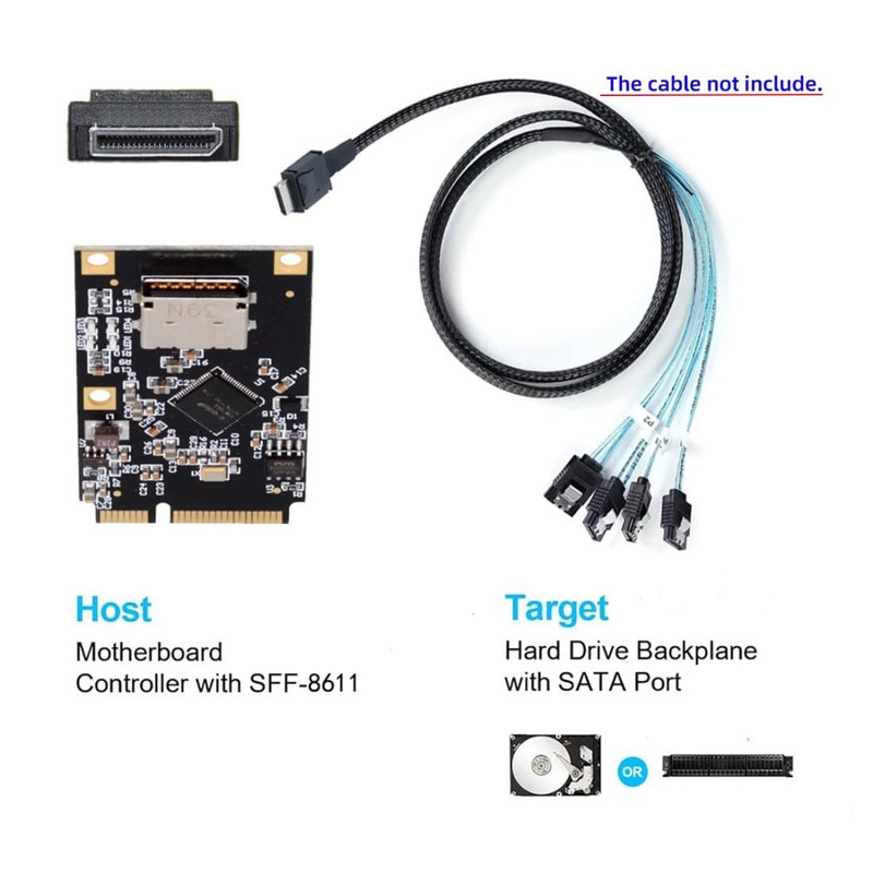 chenyang MINI PCI-E Riser Card Adapter, MINI PCI-E to Oculink