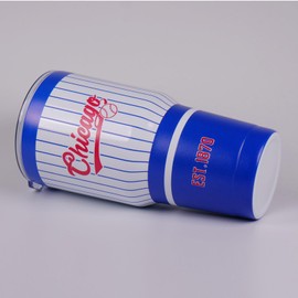 Fcexanthon 30OZ Gradient Color Baseball Insulated Mug, Keep Cold And Hot, Fashionable Gradient Color, Suitable For Outdoor, Sports, Office, A Beautiful Gift For Men, Women, Fans (4, CHI-Blue Red)