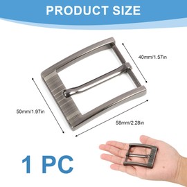 Trpoey Belt Buckle for Men (Black) Metal Belt Buckle 40mm with Snap Lock Square Replacement with Single Tooth 1.57 Inch for Men and Accessories