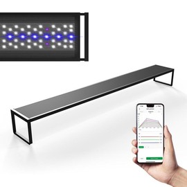 MagTool Brite Series Auto Aquarium LED Light with App-Controlled RGB+W LEDs - Size: BRITE 90, 60W | for 35.4-43.3inch tank
