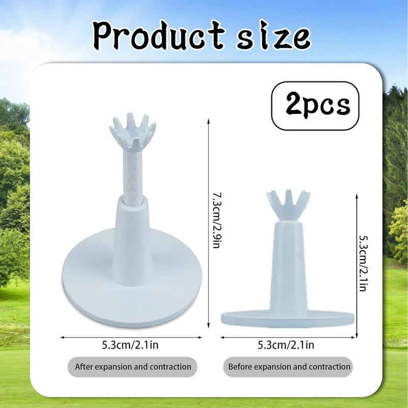 2 PCS Adjustable Golf Tees, Rubber Golf Tees for Mats,