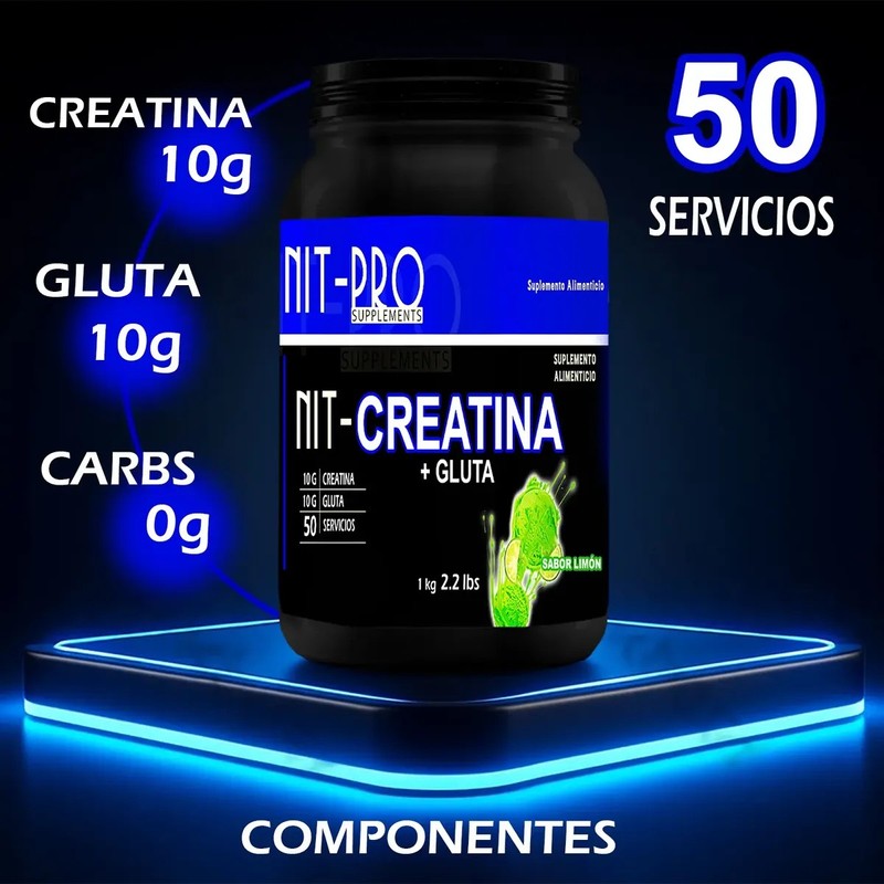Suplemento Creatina Glutamina Nit-pro 1kg En Polvo Sabores