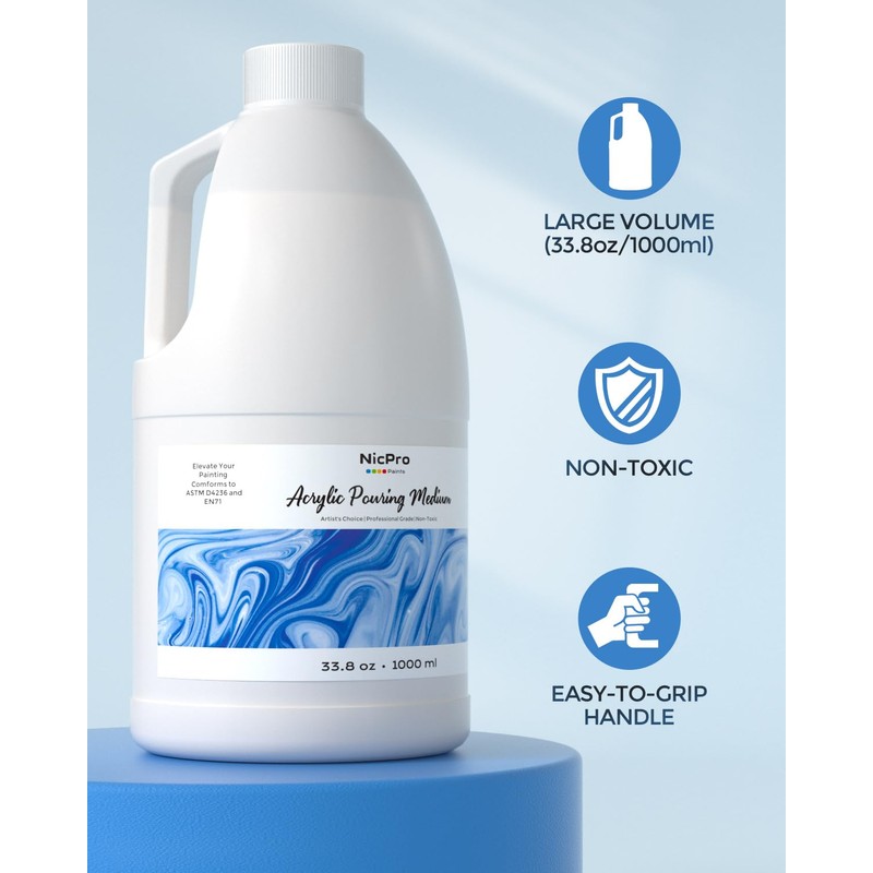 Nicpro Paint Thinner for Acrylic Painting, 33.8oz / 1000ml, Acrylic