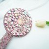 Frinnovan Rhinestone Handheld Mirror Round Bling Sparkle Cosmetic Dazzling Portable