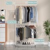 Sywhitta Double Rod Clothing Garment Rack, Rolling Clothes Organizer on