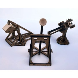 ABONG Wooden Mini Medieval Desktop Warfare Model Kits to Build – Catapult, Trebuchet, and Ballista – Includes All 3 Models - STEM Model Kits