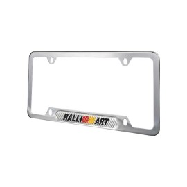 Ralliart X1 RALLIART Chrome Stainless Steel License Plate Frame Carbon Fiber Emblem
