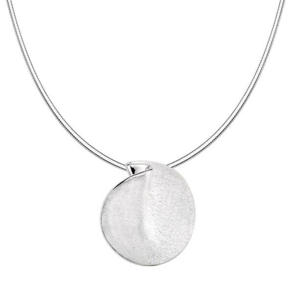Vinani Design 2ARG-S00 Round Round Pendant Elegant Brushed with Sterling