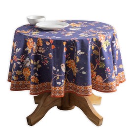 Maison d' Hermine Table Cloth 100% Cotton 69" Diameter Decorative Tablecover Washable Round Tablecloths, Dining, Buffet Parties, Kelim - Infinity - Thanksgiving/Christmas