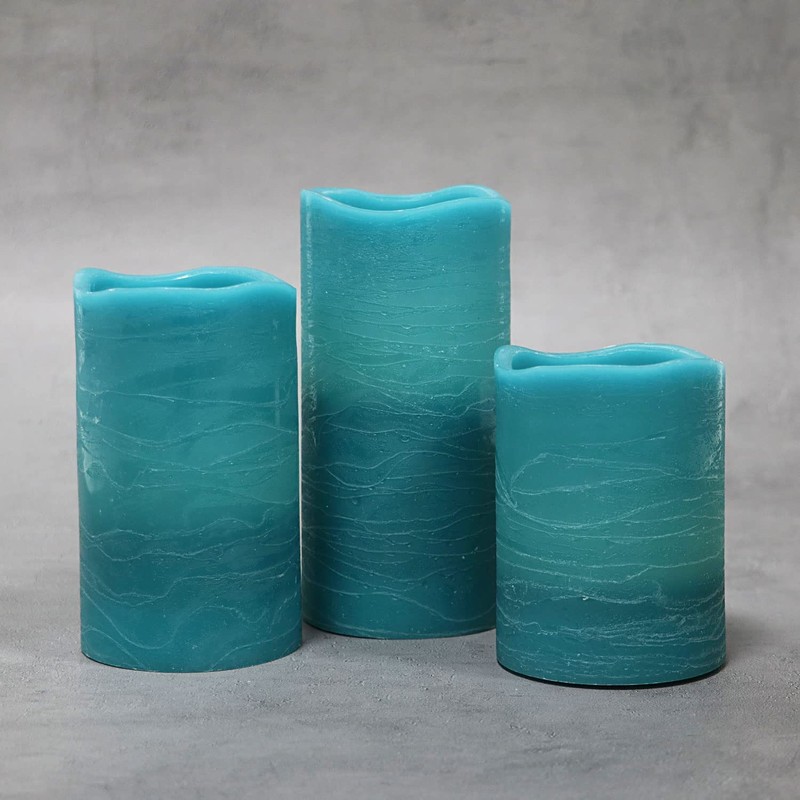 Rhytsing Turquoise Battery Operated Flameless Led Candles with Timer Function