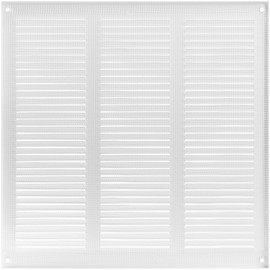 Vent Systems 300 x 300 mm / 12" x 12" Inch Vent Cover - White Galvanised Metal Vent Cover - Air Supply Ventilation Cover with Screen Mesh - Louvered HVAC Air Vent Covers for Bathroom, Home Office
