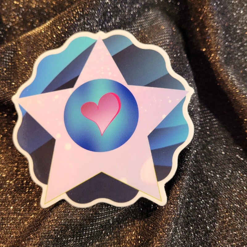 Moonlight Jade STKR010 Star Heart Flower Circle Abstract Sticker -