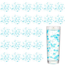 Tondiamo 24 Pcs Artificial Pearl String for Floating Candle Faux Pearls Beads String Garland Centerpiece Decoration for Vases Filler Valentines Wedding Holiday Party Decor(Clear Blue)