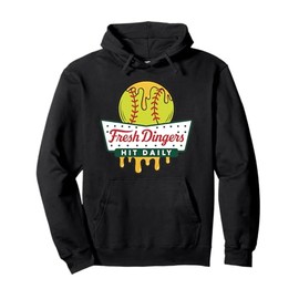 Softball Girls Fresh Dingers Hit Daily Funny Power Hitter Pullover Hoodie