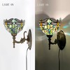 HWDFEI Tiffany Sconce Lamp Stained Glass Wall Lamp,8X10.5X11 Inch Plug