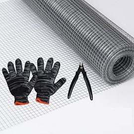 Rodent Mesh, Galvanized Wire Metal Mesh Hardware Cloth Welded Roll for Vegetables Garden, Easy to Cut and Make Straight, Never Rust (6Mx20cm)