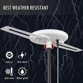 Five Star HDTV Antenna - 360° Omnidirectional Amplified Outdoor TV Antenna up to 150 Miles Indoor/Outdoor,RV,Attic 4K 1080P UHF VHF Supports 4TVs Installation Kit & Mounting Pole