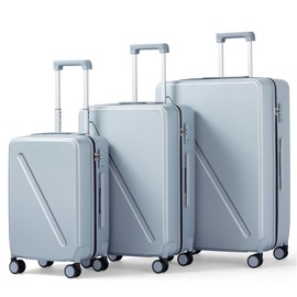 MILADA Luggage Sets, Suitcases With Wheels, Hard Shell Luggage Sets TSA Approved, 3 Piece Luggage Set 20 Inch Carry On Suitcase 24 Inch Checked Bag 28 Inch Luggage, Grey