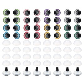 PATIKIL 30mm Flash Safety Eyes, 32 Set Doll Eyes with Washers Soft Buttons Realistic Colorful Crocheting Safety Eyes for Decor Crochet Accessories Dolls Craft, 8 Colors