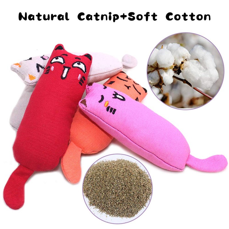 YuCool 5 Pcs Catnip Toys for Indoor Interactive Cat Chew