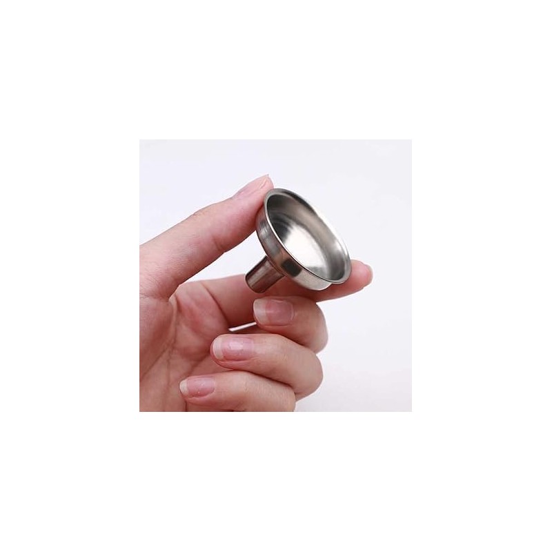 2Pcs Silver Small and Stainless Steel Funnel Suitable for Kinds