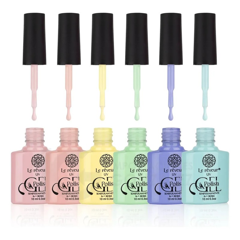 Gama De Gel Semipermanente Mussa 6 Esmaltes Para Uñas Uv