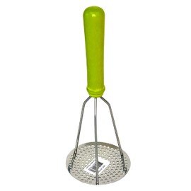 Roger Orfevre Stainless Steel Potato Masher & Peeler Combo, 100% Made In France, Wood Handle (Green)
