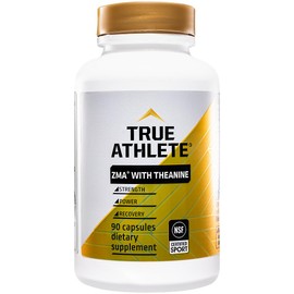 True Athlete ZMA with Theanine – Supports Muscle Recovery, Strength & Sleep – Zinc, Magnesium, Vitamin B6 & Theanine Formula for Relaxation & Performance (90 Capsules)