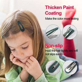 B.PHNE 20Pcs Women Hair Clips, Matte Snap Hair Clip Barrettes for Girls women, No Slip Cute Solid Candy Color Hair Accessories Hair Pins (SnapClip20C)