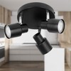 firstchoicelighting Black Bathroom Ceiling Spotlight, Modern 3 Way Adjustable Spot
