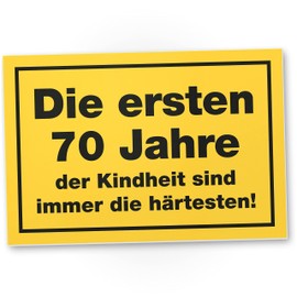 DankeDir! Siebzig Jahre Kindheit - Schild 30 x 20 cm - Geburtstagsdeko Geburtstagskarte Partydeko Geschenkidee - Geschenk Männer & Frauen 70 Jahre Geburtstagsgeschenk 70er 70. Geburtstag