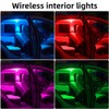 4PCS Wireless LED Interior Car Lights with Remote Control, Ambient
