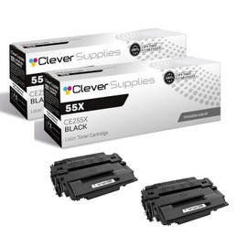 CS Compatible Toner Cartridge Replacement for HP 55X CE255X 55A CE255A Black 500 MFP M525dn 500 MFP M525f Flow MFP M525c M521dn MFP MFP M521dw P3010 P3015d P3015dn Toner Cartridge 4 Pack