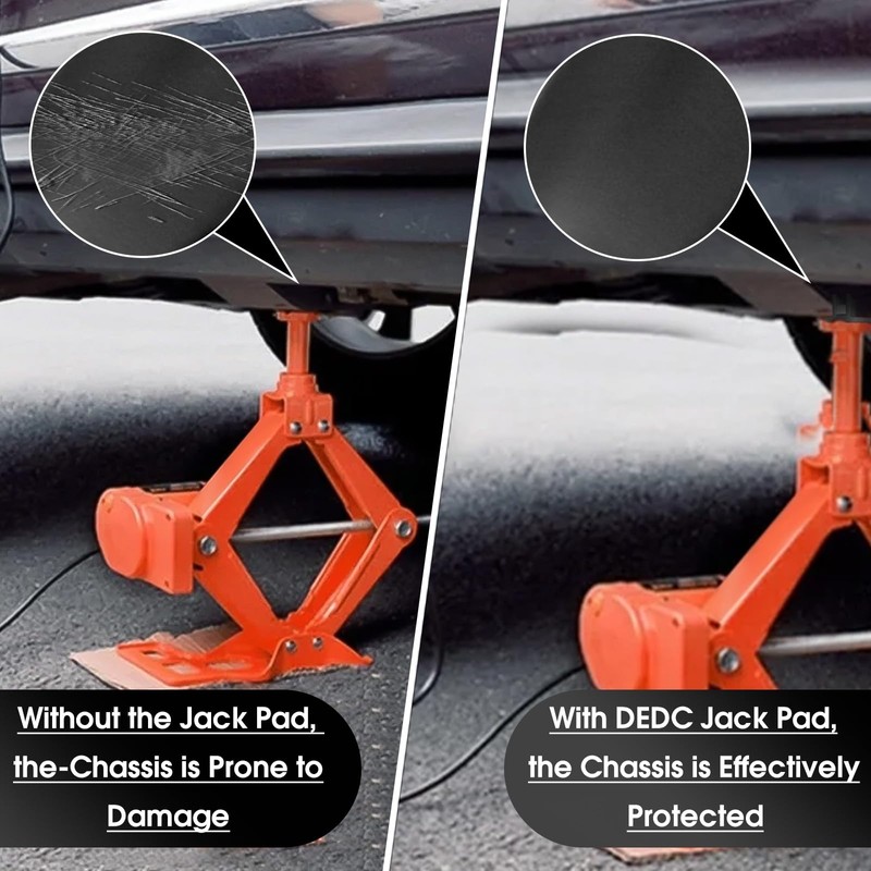 DEDC Universal Aluminum Grooved Magnetic Jack Pad Black 1 Pc,