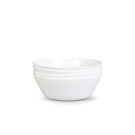LaGlint 38 OZ Large Soup Bowl Set of 4, Opal Glass 7.5 inch White Bowls for Ramen, Noodle, Salad, Fruit, Dishwasher and Microwave Safe