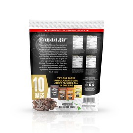 Kaimana Jerky Ahi Tuna Sampler Bundle - All Natural & Wild Caught Tuna Jerky. Made in USA. 9g Protein & Good Source Of Omega-3's (10 pack, 0.50 oz)